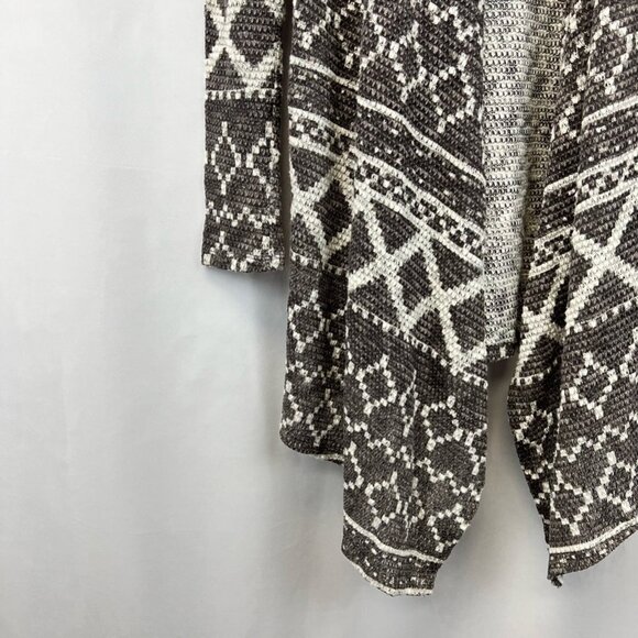 Xhilaration Womens Cardigan Sweater Gray White Aztec Long Sleeve Open Front XS - Picture 9 of 11
